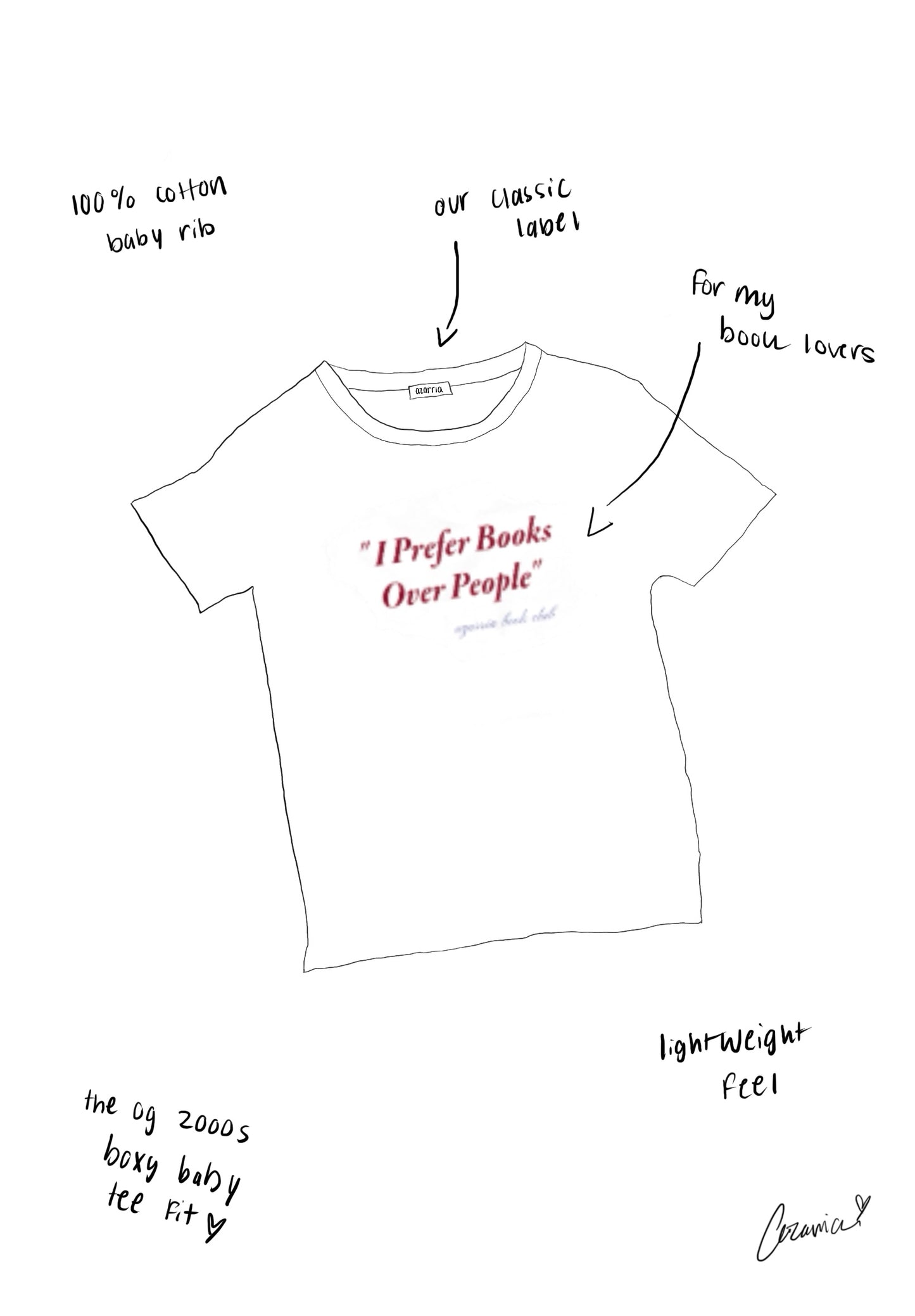 I Prefer Books Baby Tee